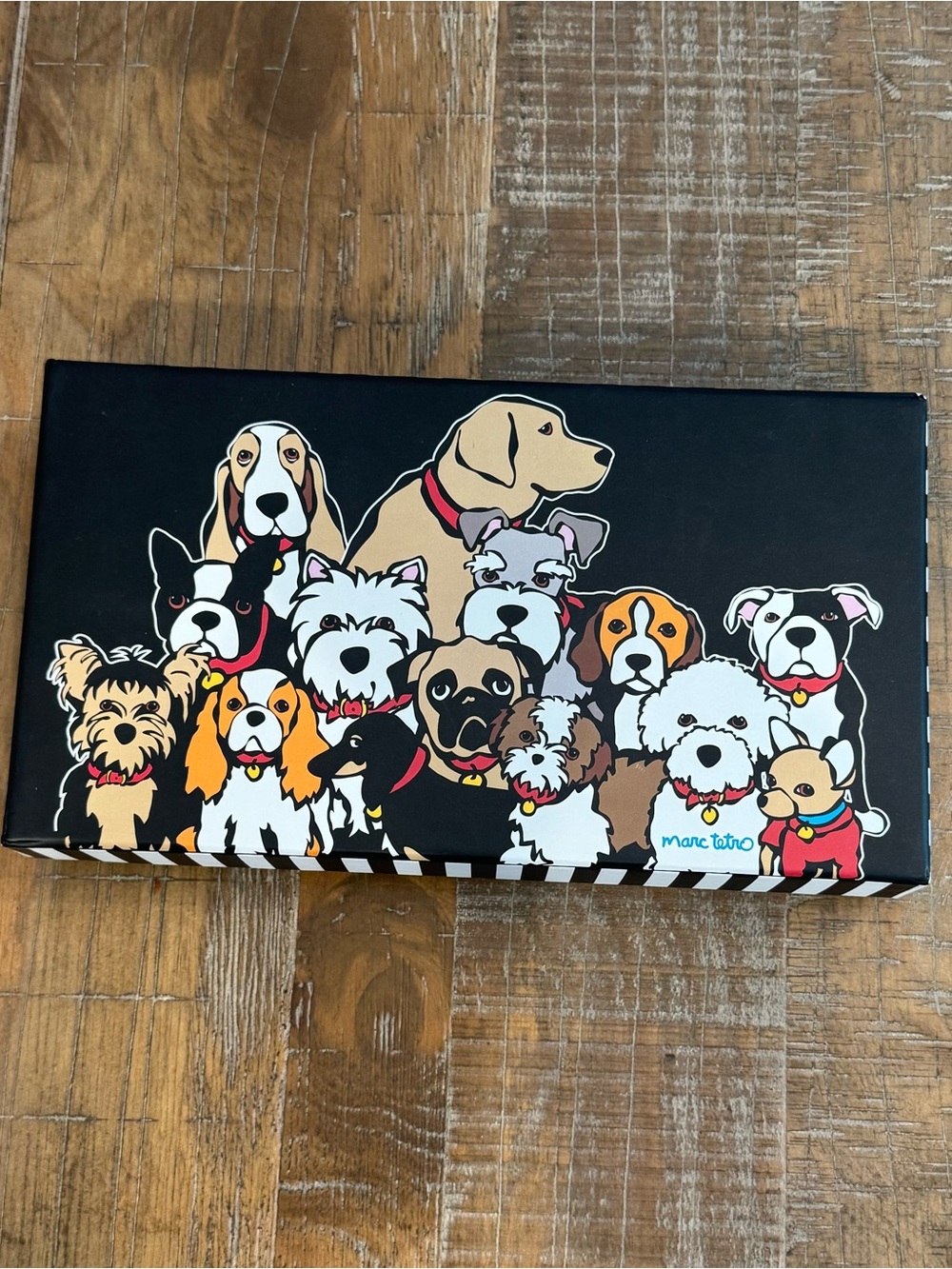 Marc Tetro Black Multi-Dog Print Wallet